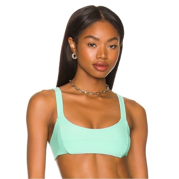 L*SPACE Jess Bikini Top in Bright Teal Small - Picture 1 of 9